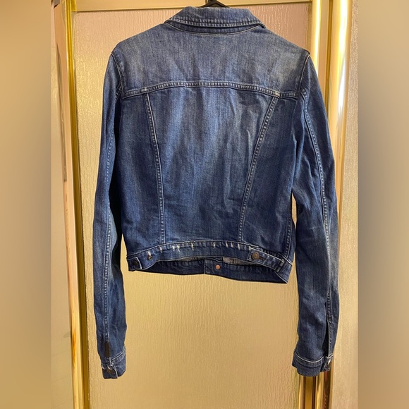 7 For All Mankind Denim Jean Jacket NWOT Size L Snap Closure - Picture 2 of 14